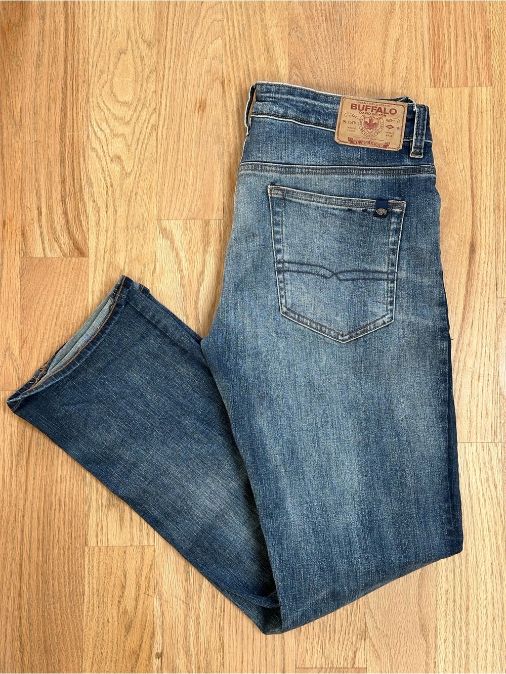 Buffalo David Bitton Men's Light Blue Slim Straight Jeans